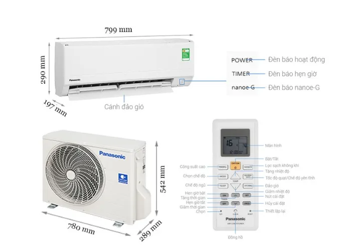 Điều Hòa Panasonic 12000BTU 1 Chiều N12ZKH-8